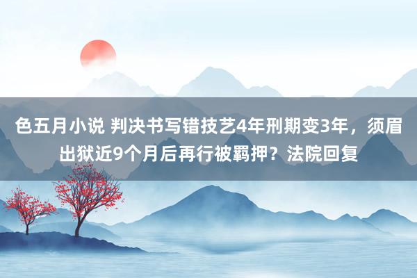 色五月小说 判决书写错技艺4年刑期变3年，须眉出狱近9个月后再行被羁押？法院回复